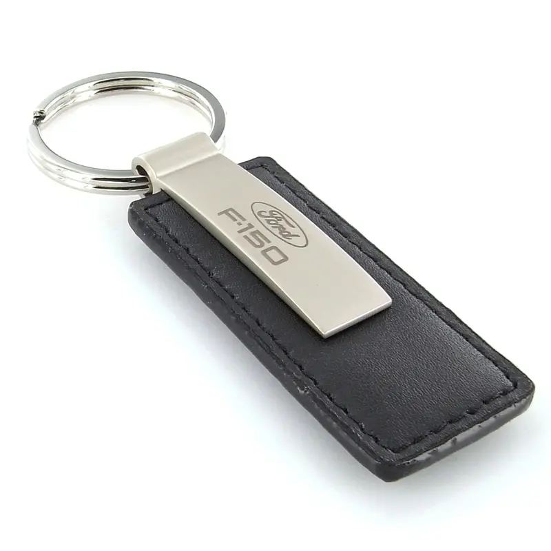 Ford F-150 Rectangular Leather Key Chain (Black) 2