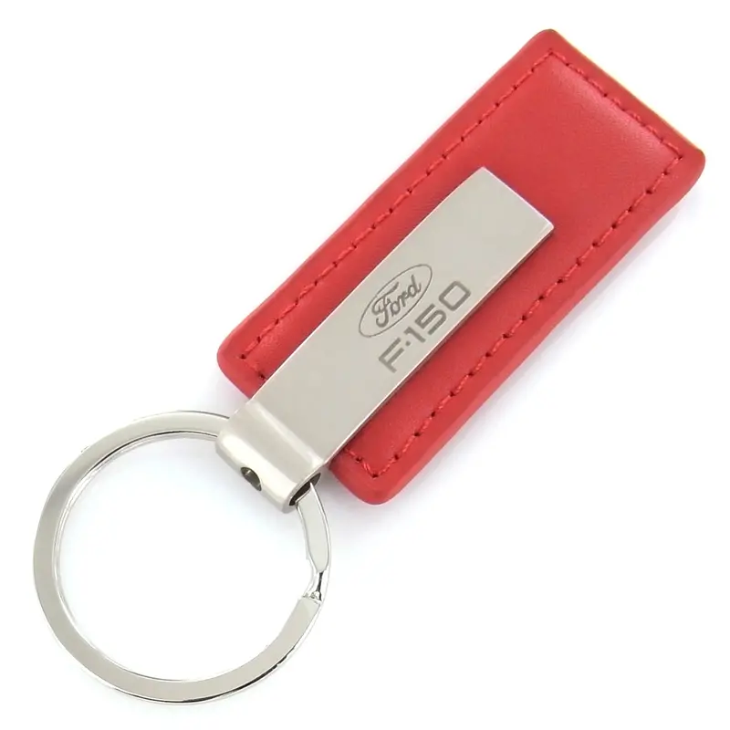 Ford F-150 Rectangular Leather Key Chain (Red) 1
