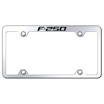 Ford F-250 Logo Stainless Steel Wide Body Truck License Plate Frame (Chrome) 1