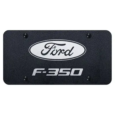 Ford F-350 Laser Etched Logo License Plate (Rugged Black) 1