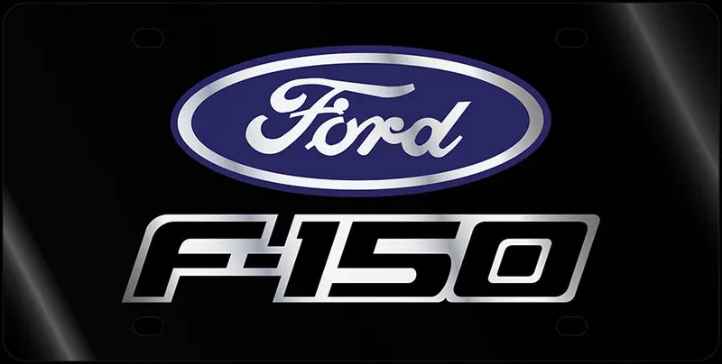Ford F150 Dual Logo License Plate (Black) 1