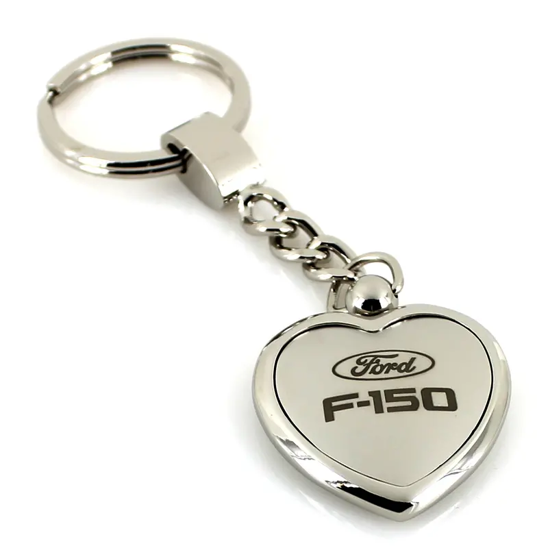 Ford F150 Heart Shape Keychain (Chrome) 1