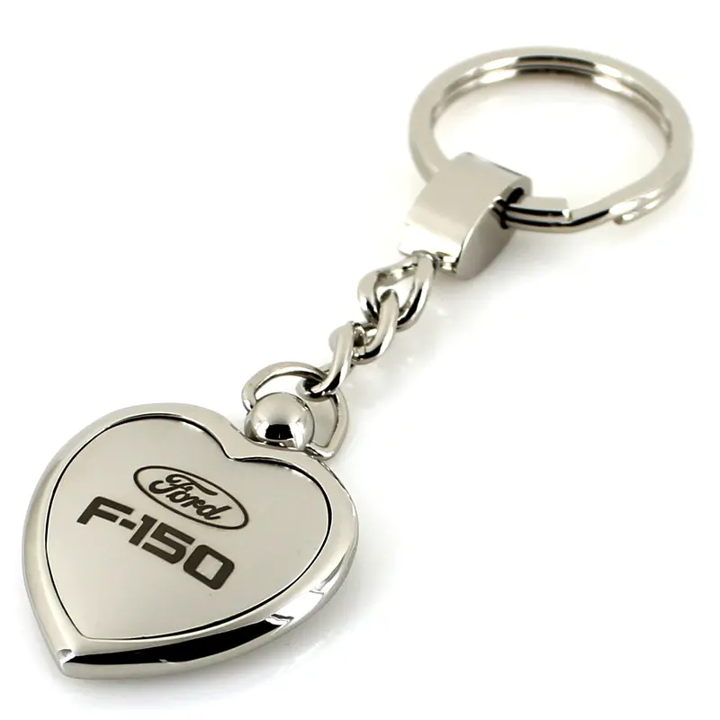 Ford F150 Heart Shape Keychain (Chrome) 2