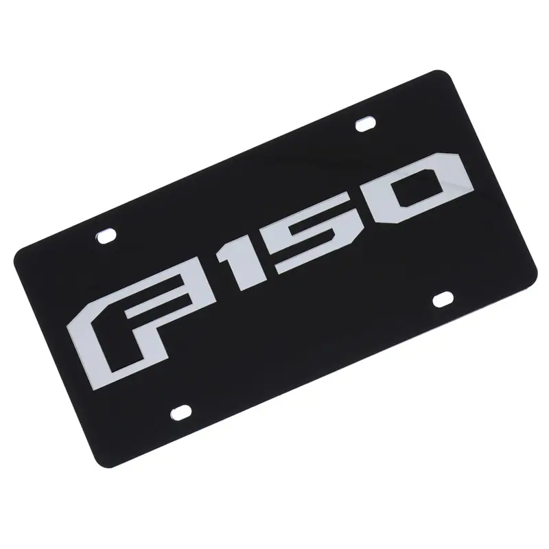 Ford F150 Logo License Plate (Silver On Black) 1