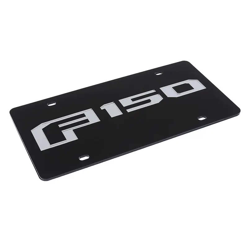 Ford F150 Logo License Plate (Silver On Black) 2