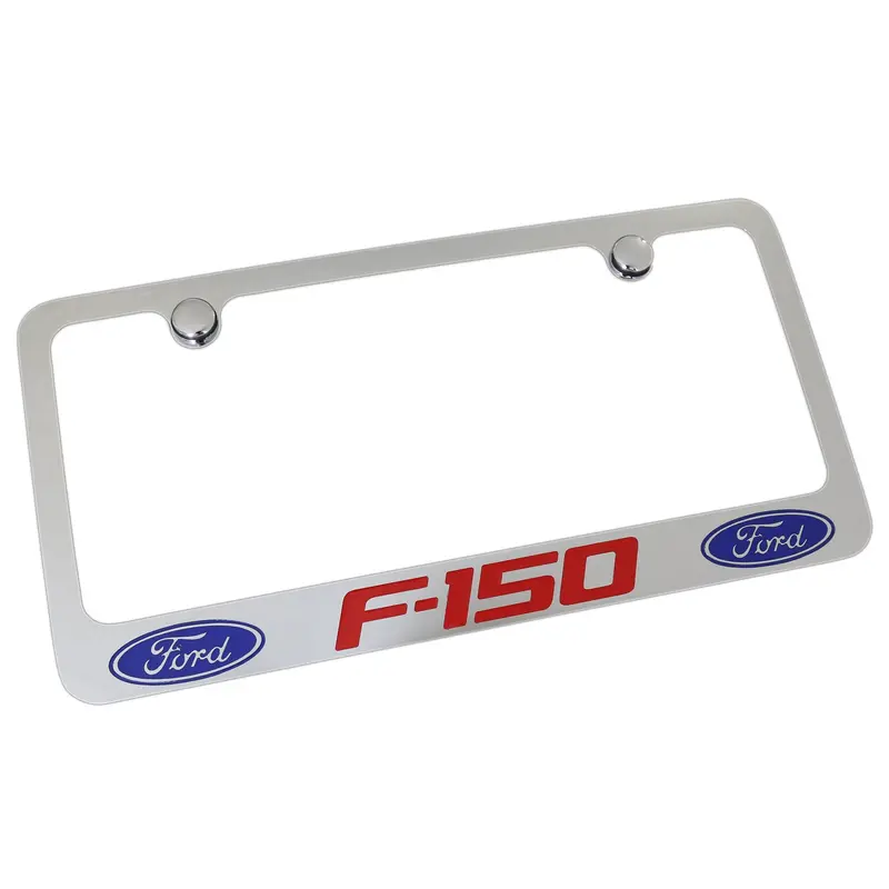 Ford F150 Red Dual Logo License Plate Frame (Black) 1