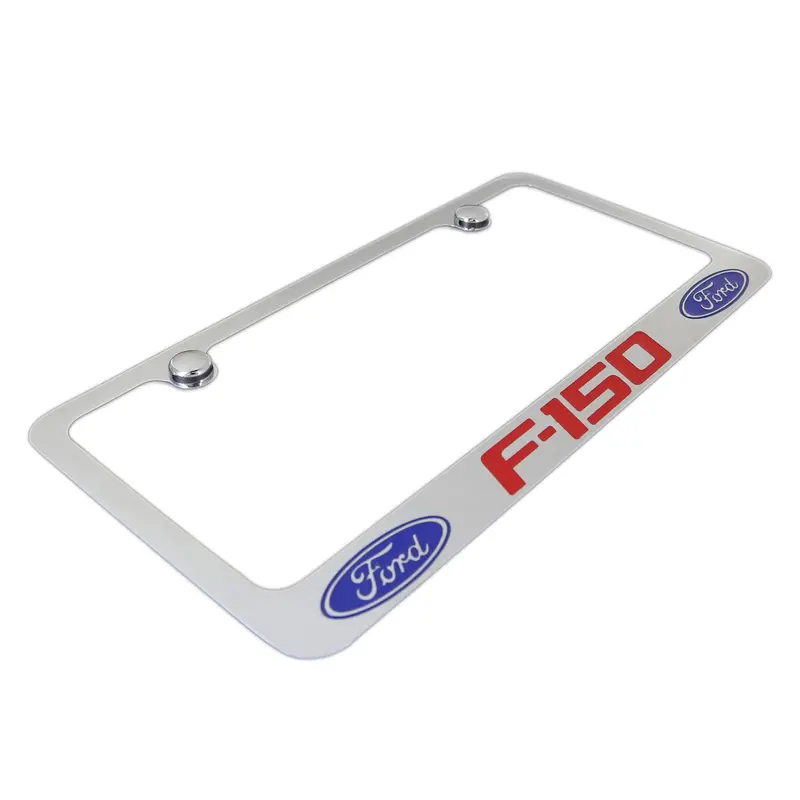 Ford F150 Red Dual Logo License Plate Frame (Black) 2