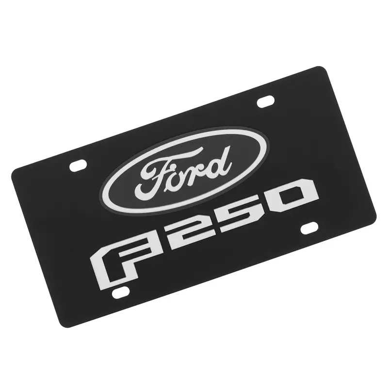 Ford F250 Dual Logo License Plate (Carbon Black) 1