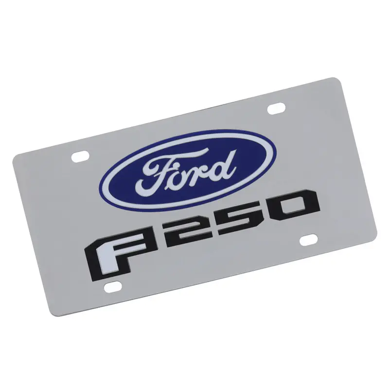 Ford F250 Dual Logo License Plate (Chrome) 1