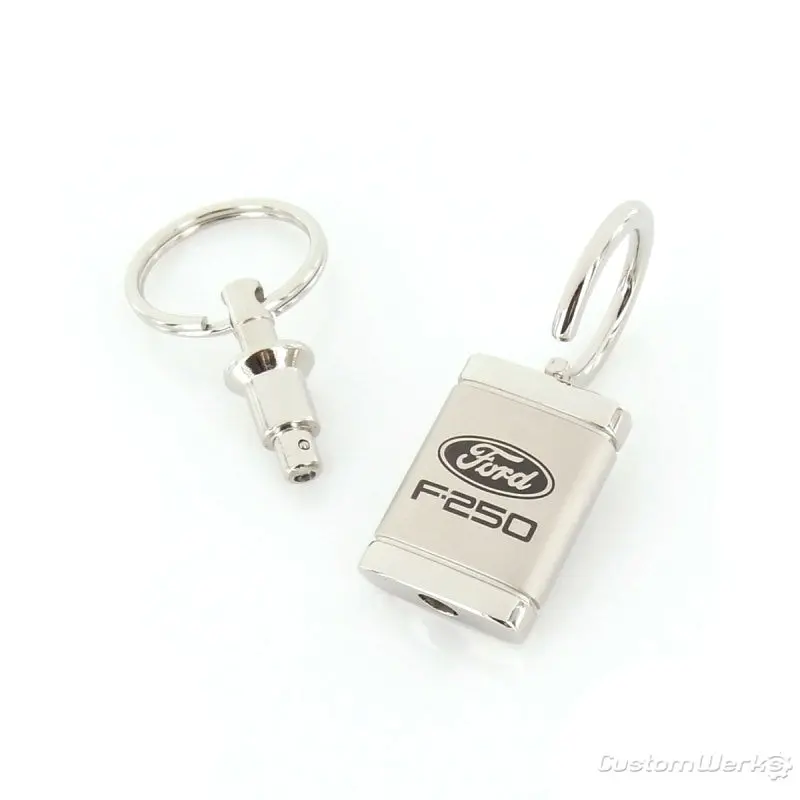 Ford F250 Satin Valet Keychain (Chrome) 2