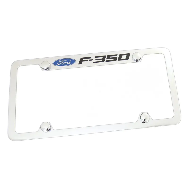 Ford F350 License Plate Frame With 4 Holes (Chrome) 1