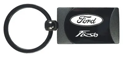 Ford Fiesta Two-Tone Rectangular Key Chain (Gun Metal) 1