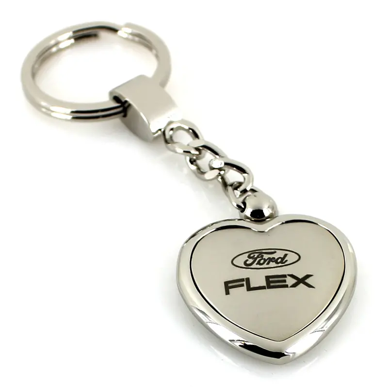 Ford Flex Heart Shape Chain Keychain (Chrome) 1