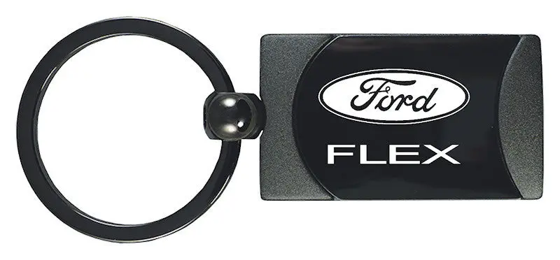 Ford Flex Two-Tone Rectangular Key Chain (Gun Metal) 1