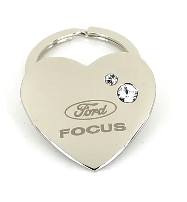 Ford Focus Heart Shape Keychain (Chrome) 1