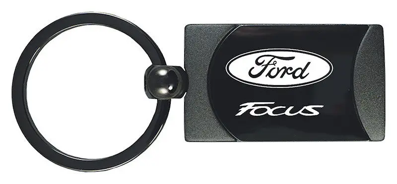 Ford Focus Two-Tone Rectangular Key Chain (Gun Metal) 1