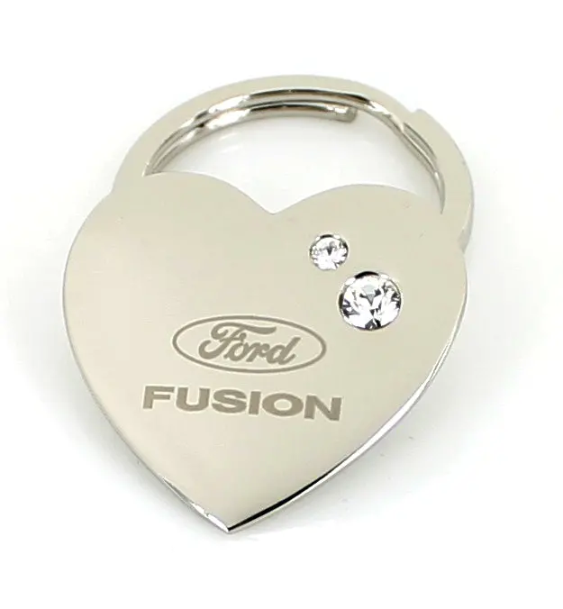 Ford Fusion Heart Shape Keychain (Chrome) 2