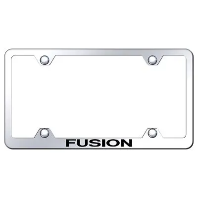 Ford Fusion Laser Etched Logo Wide Body License Plate Frame (Chrome) 1