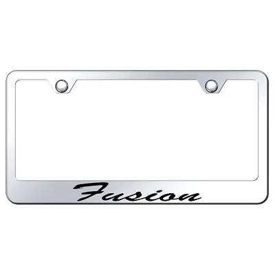 Ford Fusion Laser Etched Script Stainless Steel License Plate Frame (Chrome) 1