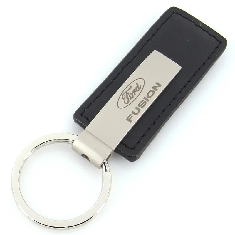 Ford Fusion Rectangular Leather Key Chain (Black) 1
