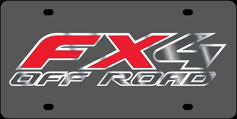 Ford Fx4 Off Road Logo License Plate (Carbon Black) 1