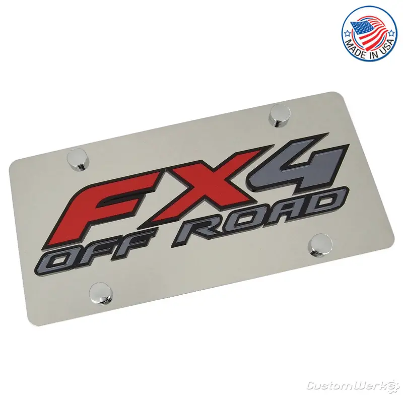Ford Fx4 Offraod Logo License Plate (Chrome) 1