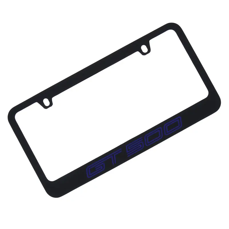 Ford Gt 500 License Plate Frame (Blue On Black) 1