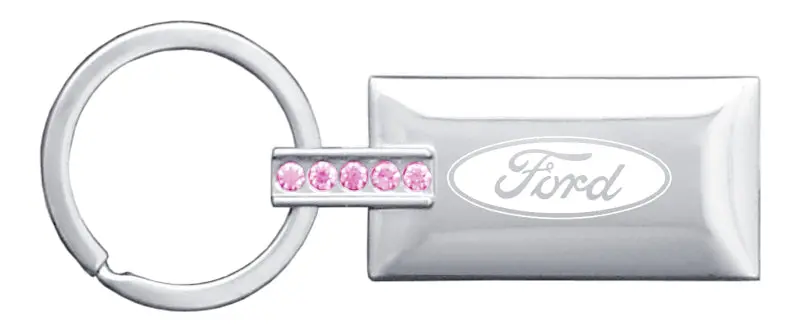 Ford Jeweled Rectangular Key Ring (Pink) 1