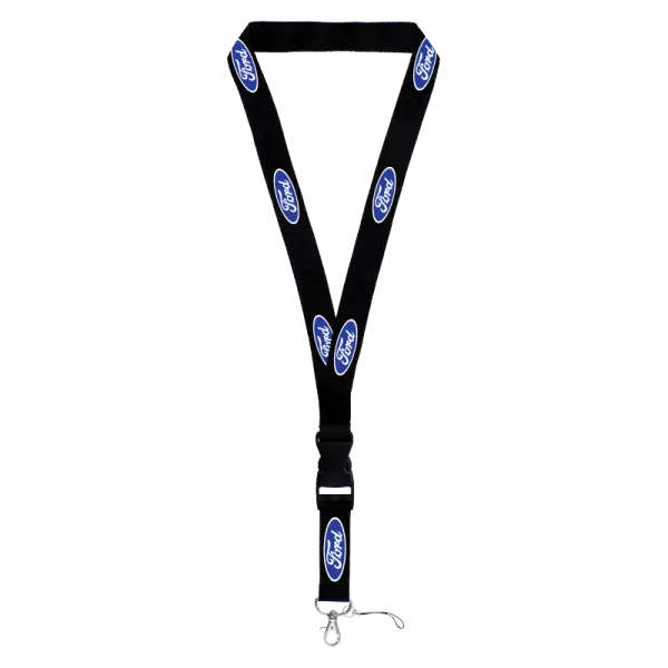 Ford Lanyard Keychain (White On Black) 1