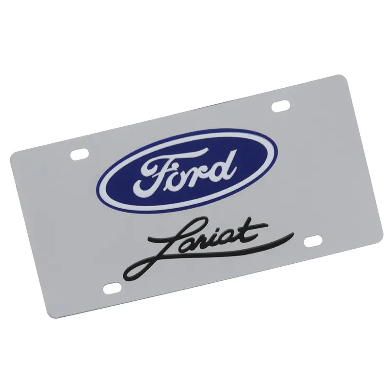 Ford Lariat Dual Logo License Plate (Chrome) 1