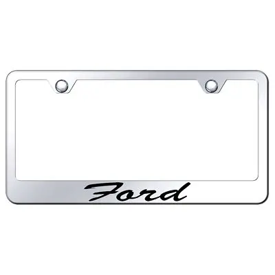 Ford Laser Etched Script Stainless Steel License Plate Frame (Chrome) 1