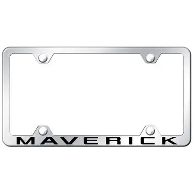 Ford Maverick Logo Wide Body License Plate Frame (Chrome) 1