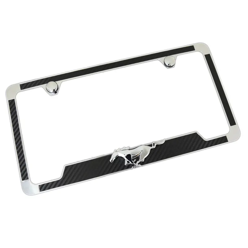 Ford Mustang 3D Pony Emblem License Plate Frame (Black) 1