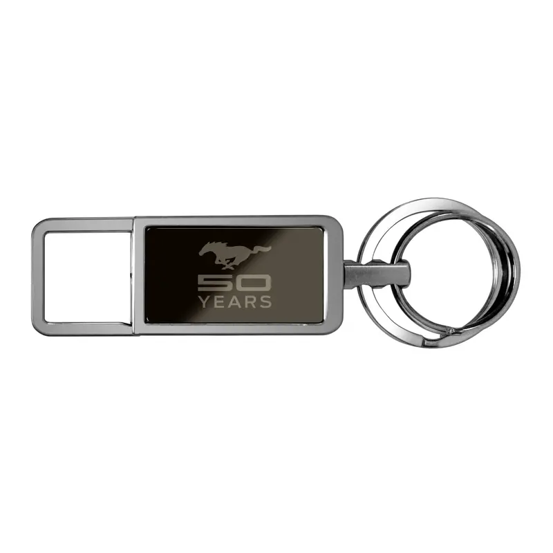 Ford Mustang 5.0 Pull Top Rectangular Key Chain (Black) 1