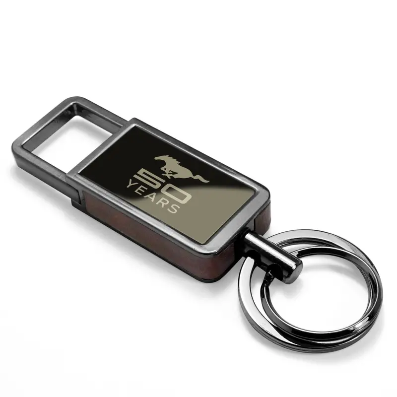 Ford Mustang 5.0 Pull Top Rectangular Key Chain (Black) 2