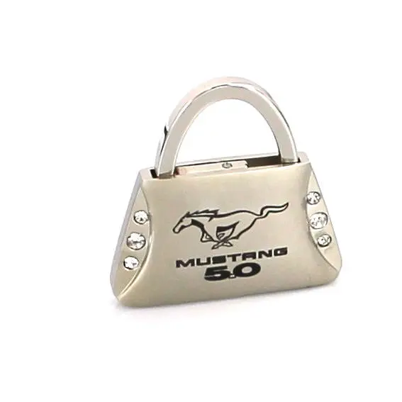Ford Mustang 5.0 Purse Shape Keychain (Chrome) 1