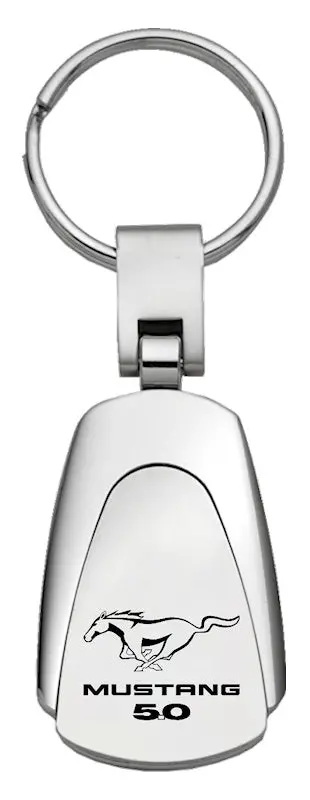 Ford Mustang 5.0 Tear Drop Keychain (Chrome) 1