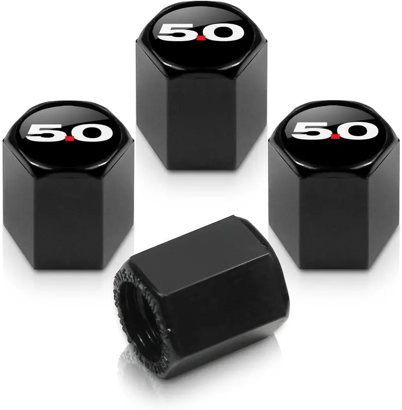 Ford Mustang 5.0 Tire Valve Caps (Black) 1