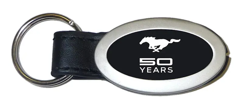 Ford Mustang 50 Years Oval Key Chain (Black) 1