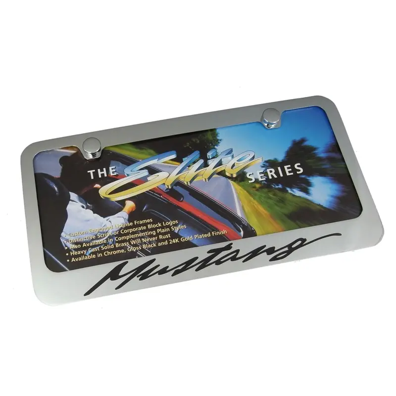 Ford Mustang California Script License Plate Frame (Chrome) 1