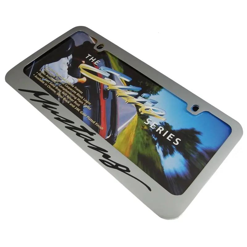 Ford Mustang California Script License Plate Frame (Chrome) 2