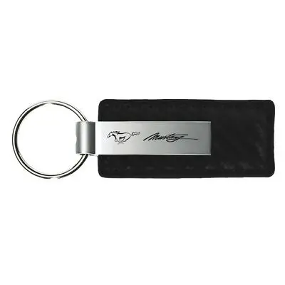 Ford Mustang Carbon Fiber Leather Key Chain (Black) 1