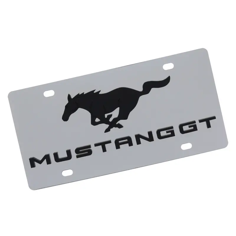 Ford Mustang Gt Dual Logo License Plate (Chrome) 1