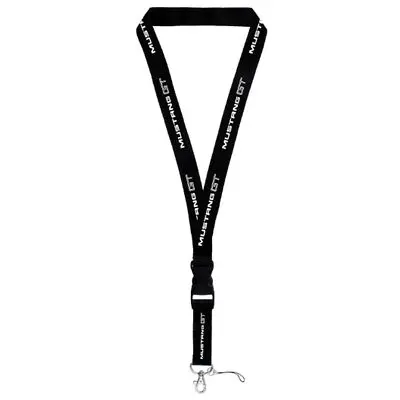 Ford Mustang Gt Lanyard (White On Black) 1