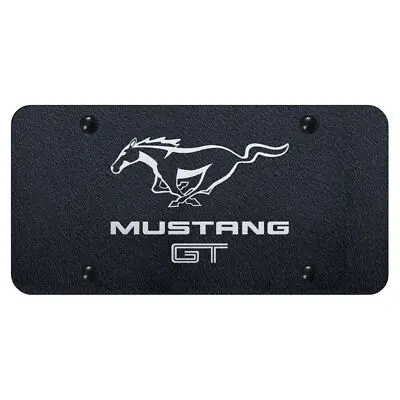 Ford Mustang Gt Laser Etched Logo License Plate (Rugged Black) 1