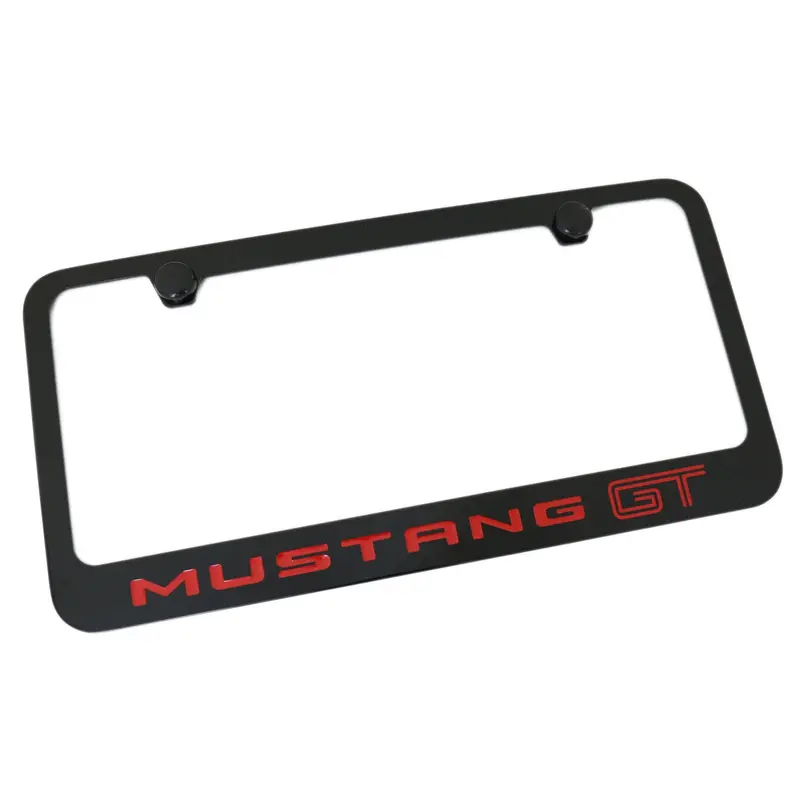 Ford Mustang Gt Red Name License Plate Frame (Black) 1