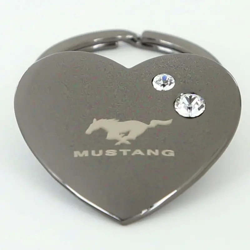 Ford Mustang Heart Shaped Keychain (Black) 1