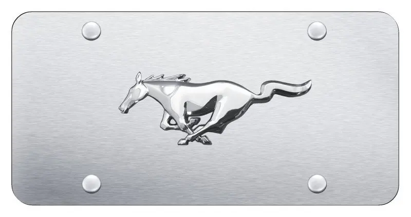 Ford Mustang Horse Logo  License Plate (Chrome) 1