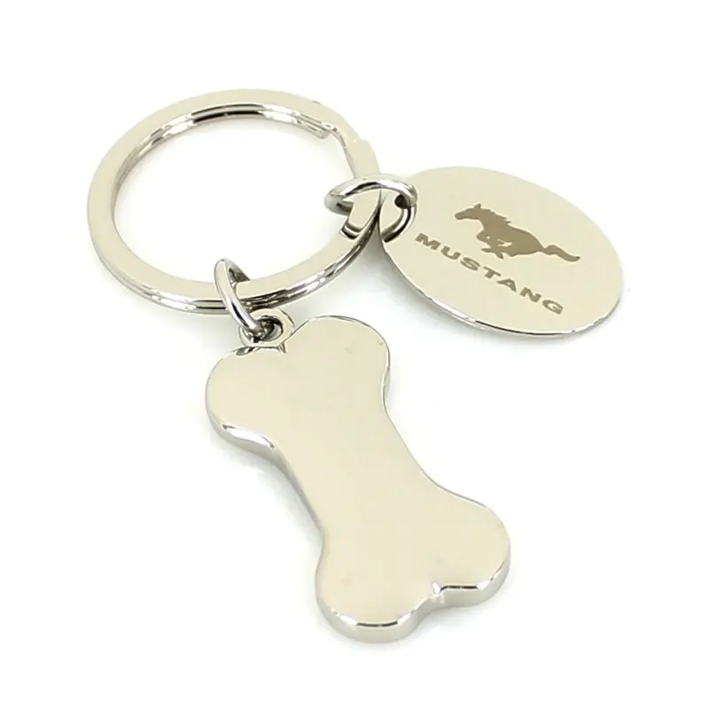 Ford Mustang Key Chain With Id Tag (Chrome) 1