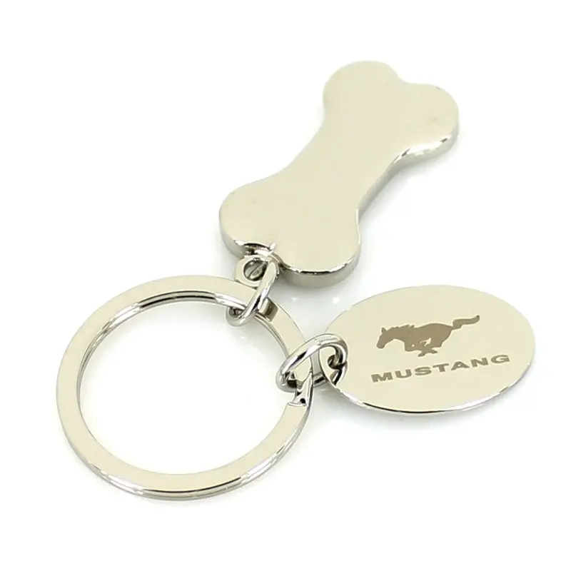 Ford Mustang Key Chain With Id Tag (Chrome) 2